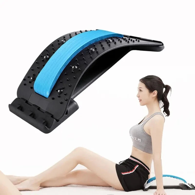 EQP Multi-Level Back & Neck Stretcher - Adjustable Lumbar Support for Deep Stretch, Yoga-like Flexibility