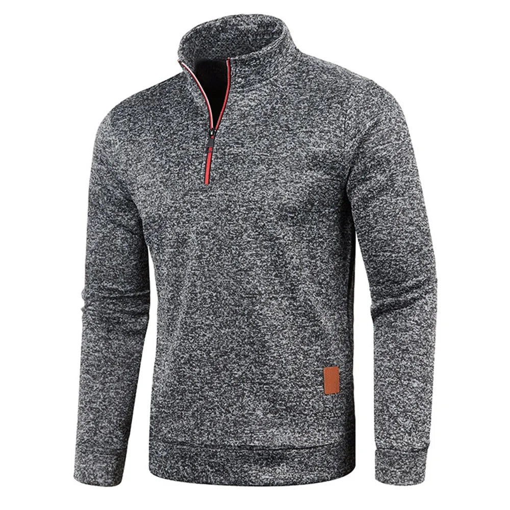 JUMPER Men Sweatshirts Spring Thicker Pullover Half Zipper Pullover for Male Hoody Outdoor Sweatshir Autumn Solid Color Turtleneck Swea