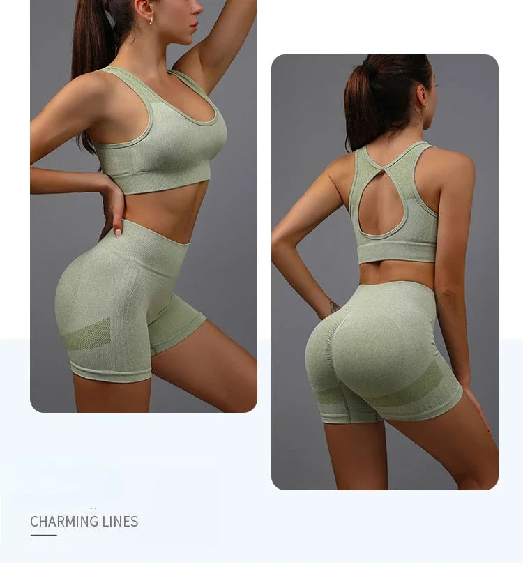 Legging Yoga Suit Yoga Sports Underwear Women's Fitness Suit Vest Running Sports Yoga Shorts Set Yoga Set  Workout Set
