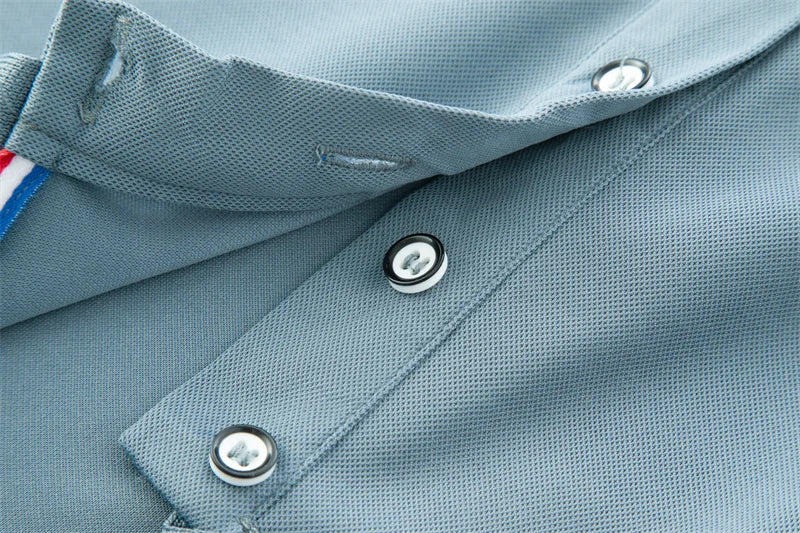 Polo New Men's Casual Solid Color Short Sleeved Polo Shirt Summer Fashionable and Comfortable Versatile Top