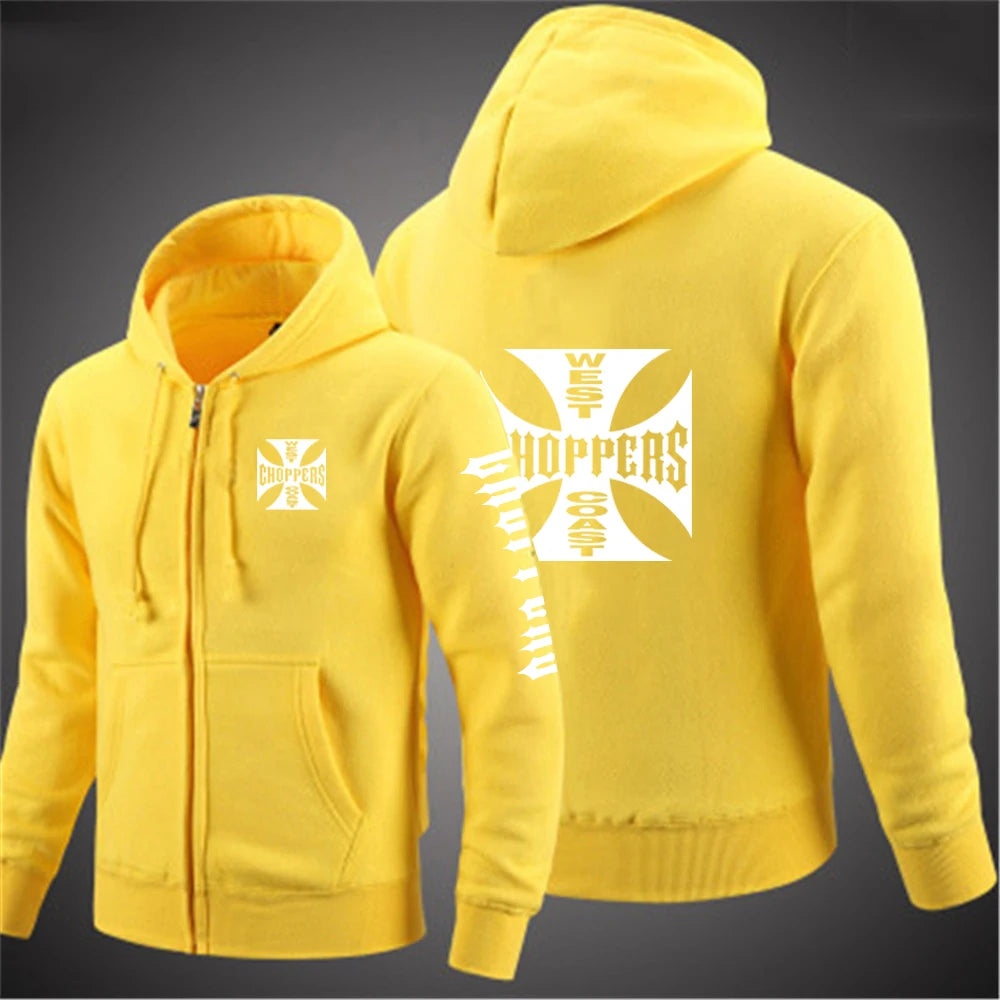 JUMPER West Coast Choppers 2024 New Spring Autumn Mens Solid Color Zipper Pullover Sweater Warm Long-sleeved Comfortable Versatile Caot
