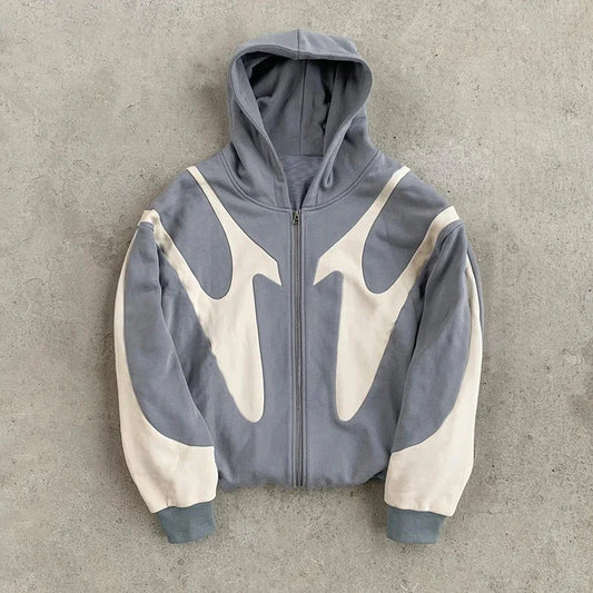 Hoodies Women American  Retro Letter Printed Devil Pattern Hoodie Y2k Harajuku Casual Couple Zipper Hoodies Sweatshirt Fashion Street Clothing