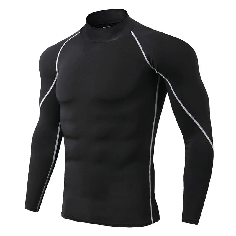 T-shirts Winter Man Compression Shirt Cycling Clothing Warmth Shirt Warm Bottoming Shirt Men Compression T-Shirt Gym Sportswear 2024 New