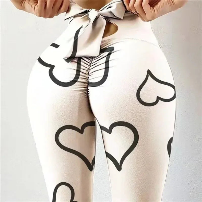 Leggings High Waist Sexy Butterfly Printed Leggings Bowknot Yoga Pants Bow Bandage Tights Women Butt Lift Exercise Fitness Yoga Legging
