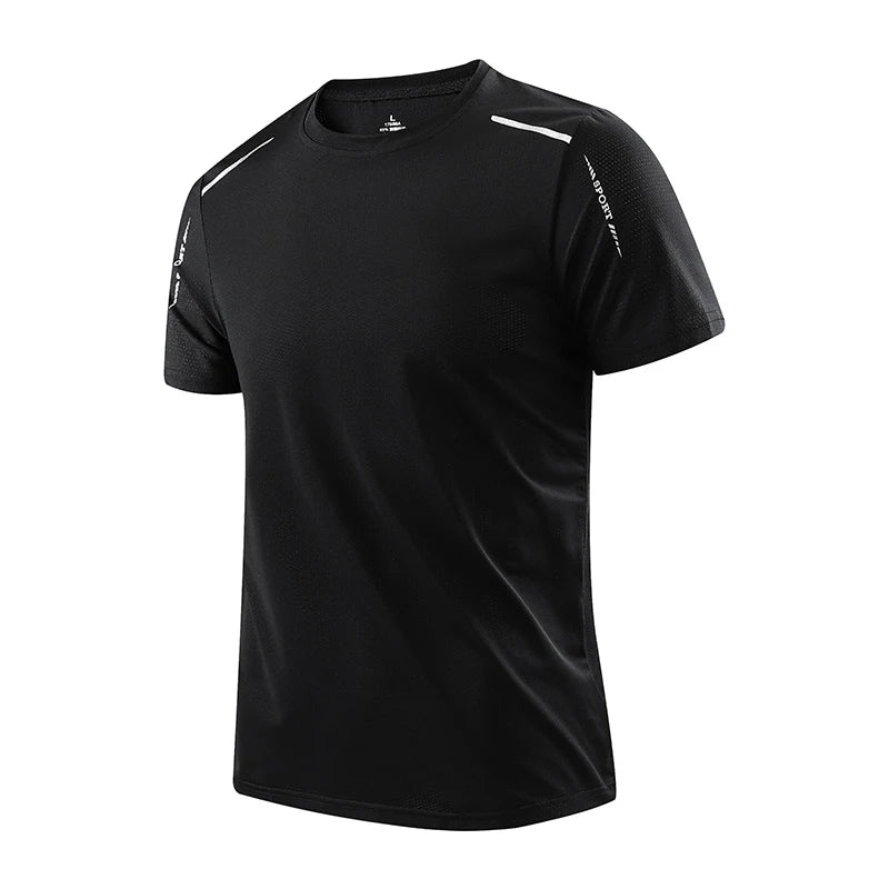 T-shirts Men's Running Quick Drying T-shirts Breathable Hiking Fishing Tees Soft Elasticity Outdoor Sports Short Shirt Summer