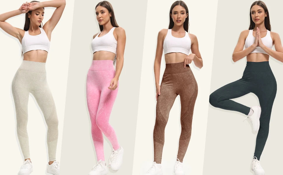 Leggings 2 Pack Women's High Waisted Sexy Butt Lifting Seamless Solid Color Yoga Leggings Elastic And Breathable Fitness Sports Pants
