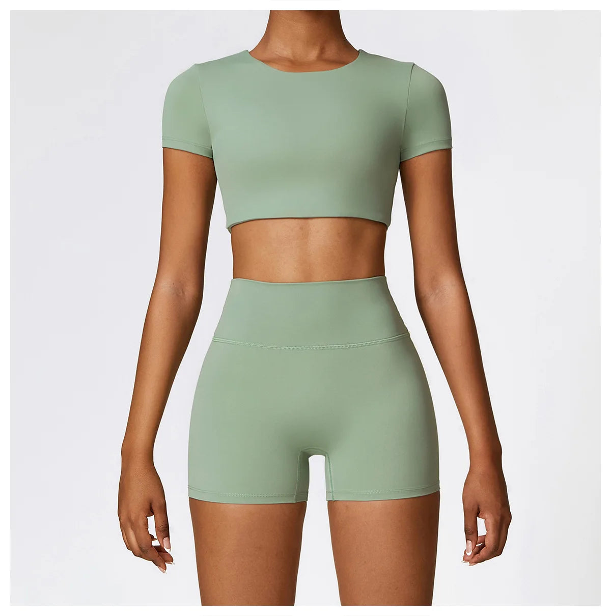 Legging 2PCS Seamless Yoga Set Women Workout Set Sportswear Gym Clothing Fitness Long Sleeve Crop Top High Waist Leggings Sports Suits