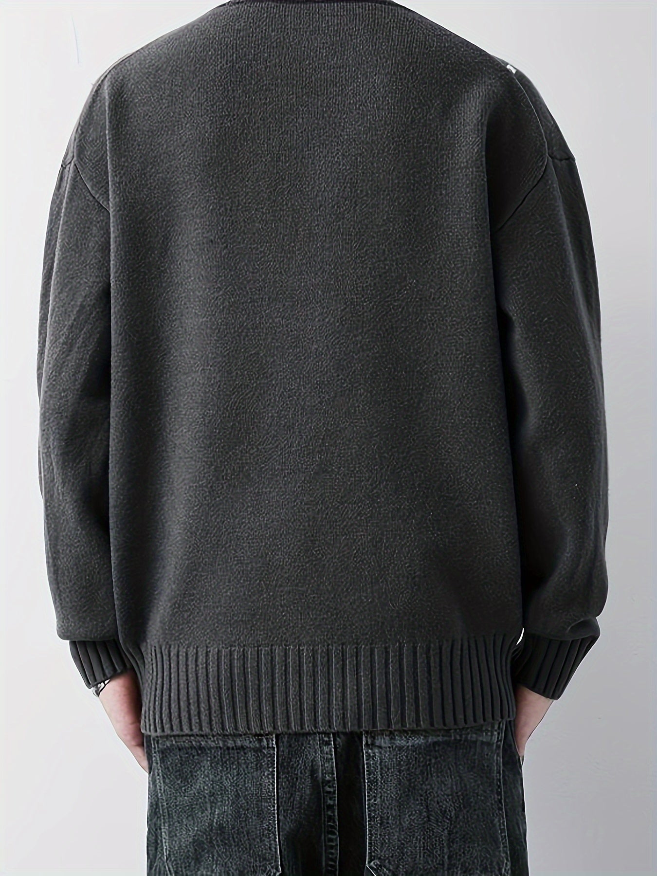 Cozy Knit Crew Neck Sweater - Soft, Warm, and Stretchy for Men - Perfect for Fall and Winter Casual Wear