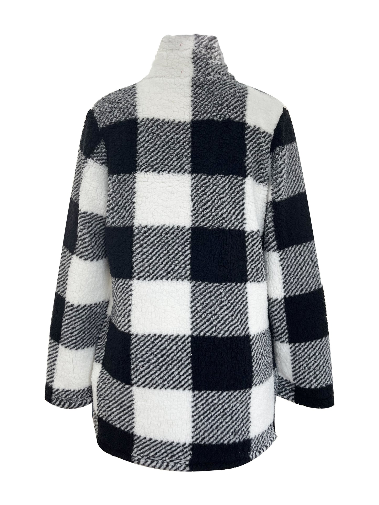 Fashion New Casual Plaid Fuzzy Sweatshirt