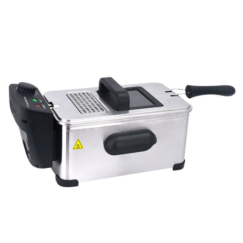 Cross-border home 3L fryer French fries chicken wings fried chicken adjustable temperature single sieve visual window single sieve electric fryer