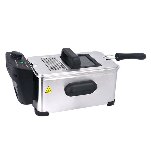 Cross-border home 3L fryer French fries chicken wings fried chicken adjustable temperature single sieve visual window single sieve electric fryer