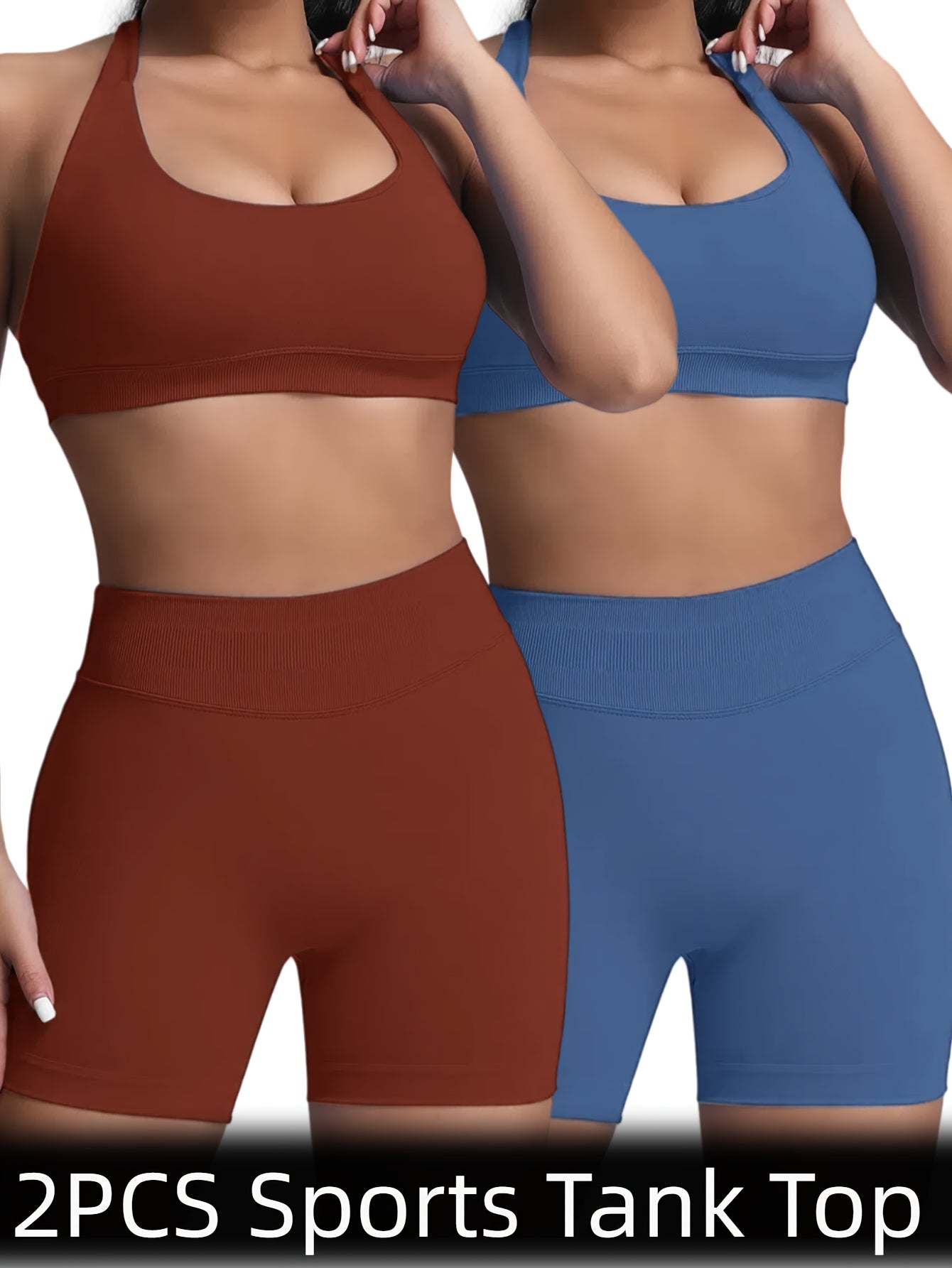 2-Pack Set Stretchy Sports Bra - Anti-Bacterial Fabric