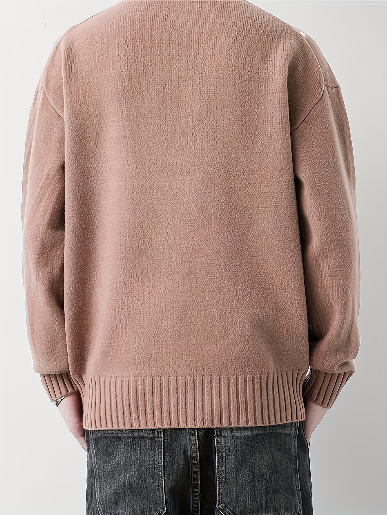 Cozy Knit Crew Neck Sweater - Soft, Warm, and Stretchy for Men - Perfect for Fall and Winter Casual Wear