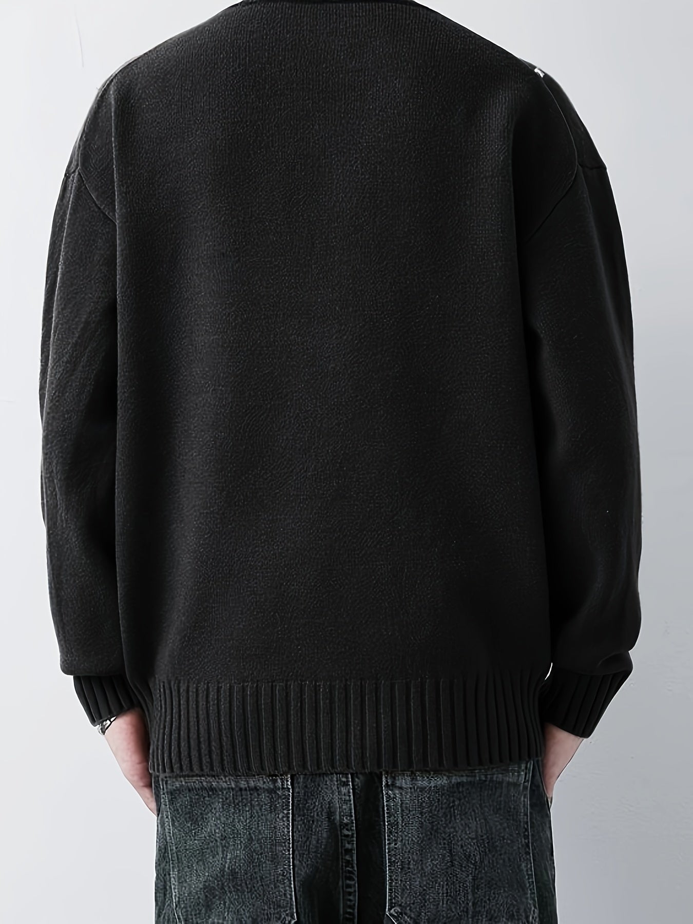 Cozy Knit Crew Neck Sweater - Soft, Warm, and Stretchy for Men - Perfect for Fall and Winter Casual Wear