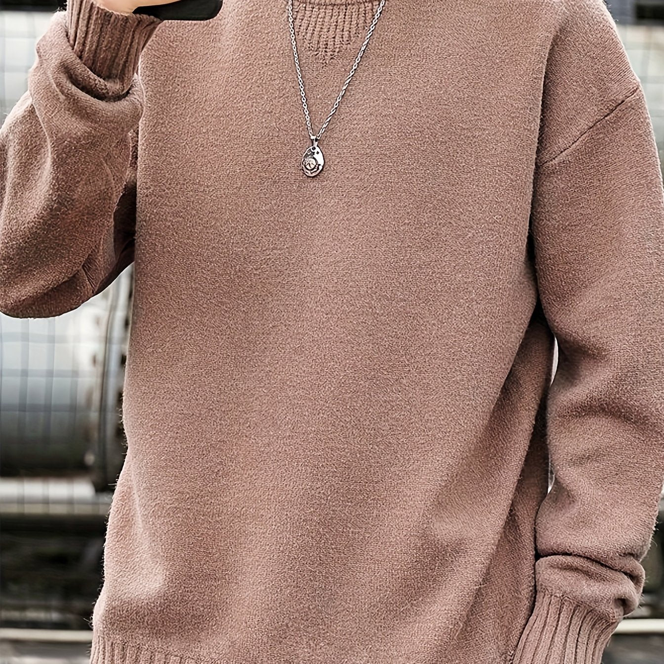 Cozy Knit Crew Neck Sweater - Soft, Warm, and Stretchy for Men - Perfect for Fall and Winter Casual Wear