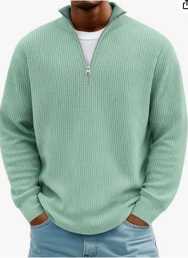 Men's Hoodie Waffle Knit Pullover