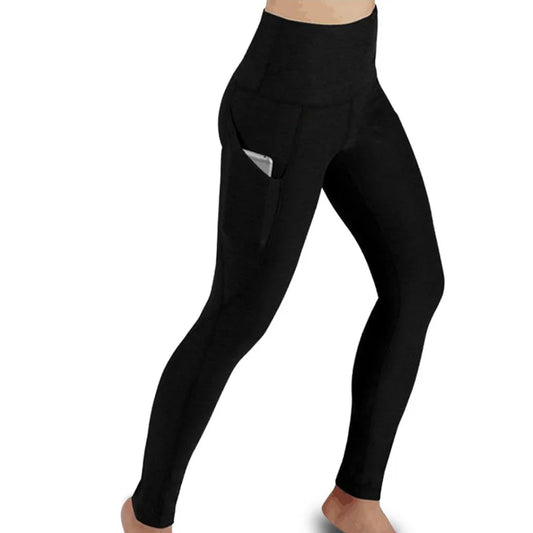 Leggings Winter Tummy Control Solid Color High Waist Women Fitness Leggings Push Up Pockets Butt Lift Yoga Pants Sport Running Woman Pant