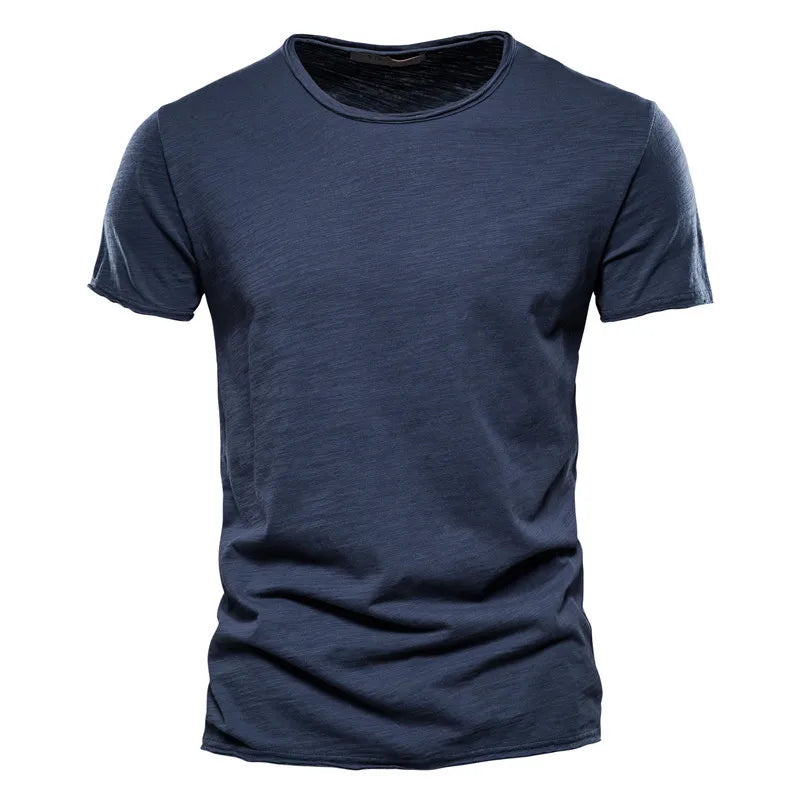 Men Short Sleeve Cotton Men T-shirt V-neck Fashion Design Slim Fit Soild T-shirts Male Tops Tees Short Sleeve T Shirt O-neck For Men