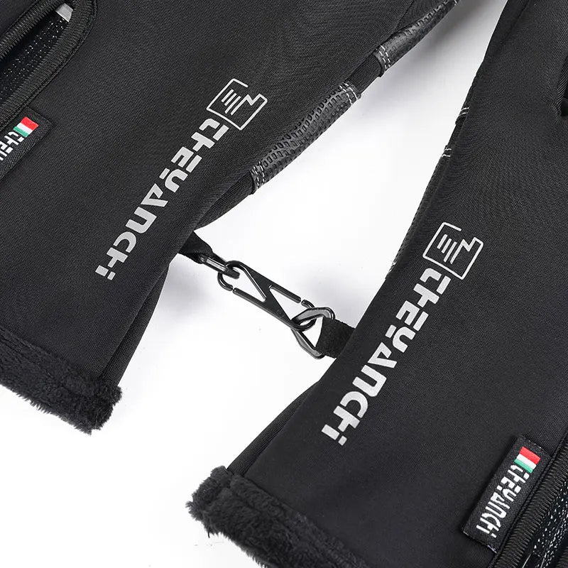 Cycling Gloves Winter Takeaway Fishing Leak Two-Finger Outdoor Windproof Zipper Touch Screen Plus Velvet Thick Gloves