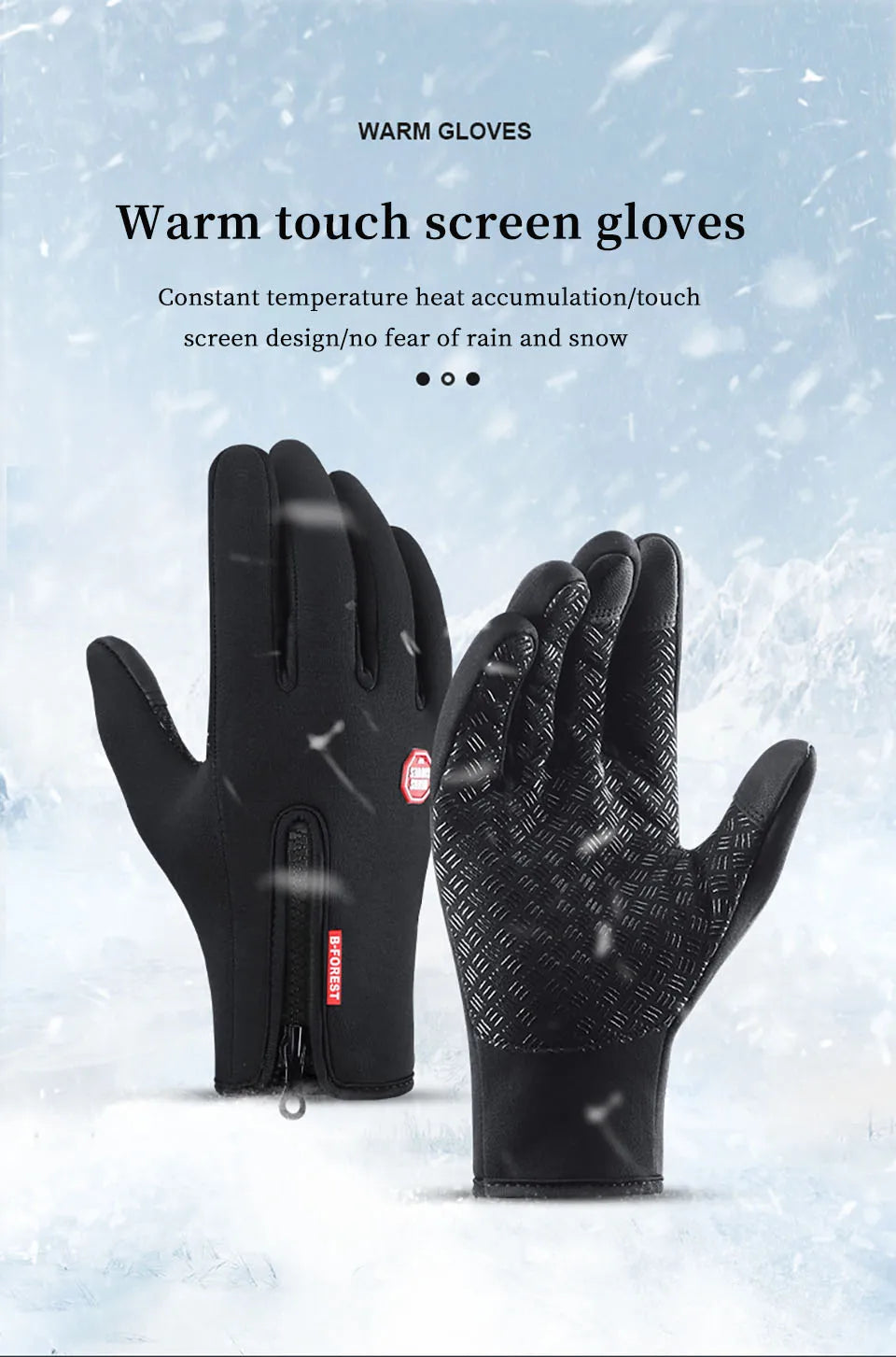 Touchscreen Winter Thermal Warm Cycling Bicycle Gloves Bike Ski Outdoor Camping Hiking Motorcycle Gloves Sports Full Finger