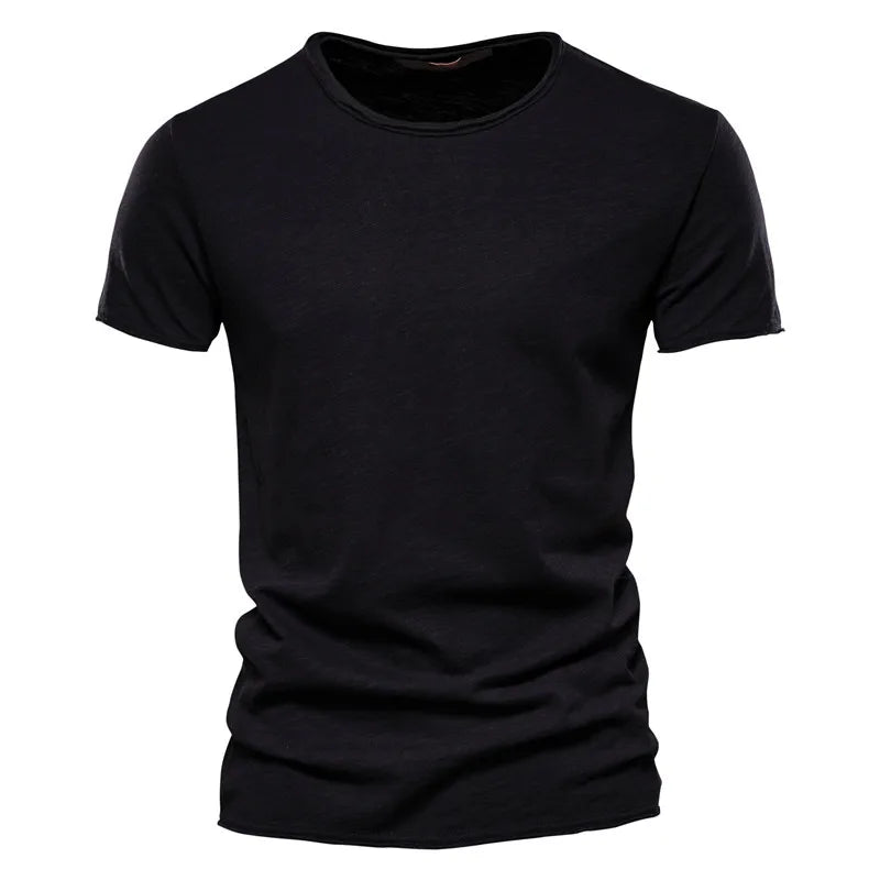 Men Short Sleeve Cotton Men T-shirt V-neck Fashion Design Slim Fit Soild T-shirts Male Tops Tees Short Sleeve T Shirt O-neck For Men