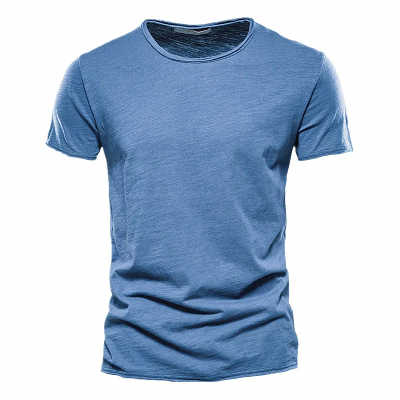 Men Short Sleeve Cotton Men T-shirt V-neck Fashion Design Slim Fit Soild T-shirts Male Tops Tees Short Sleeve T Shirt O-neck For Men
