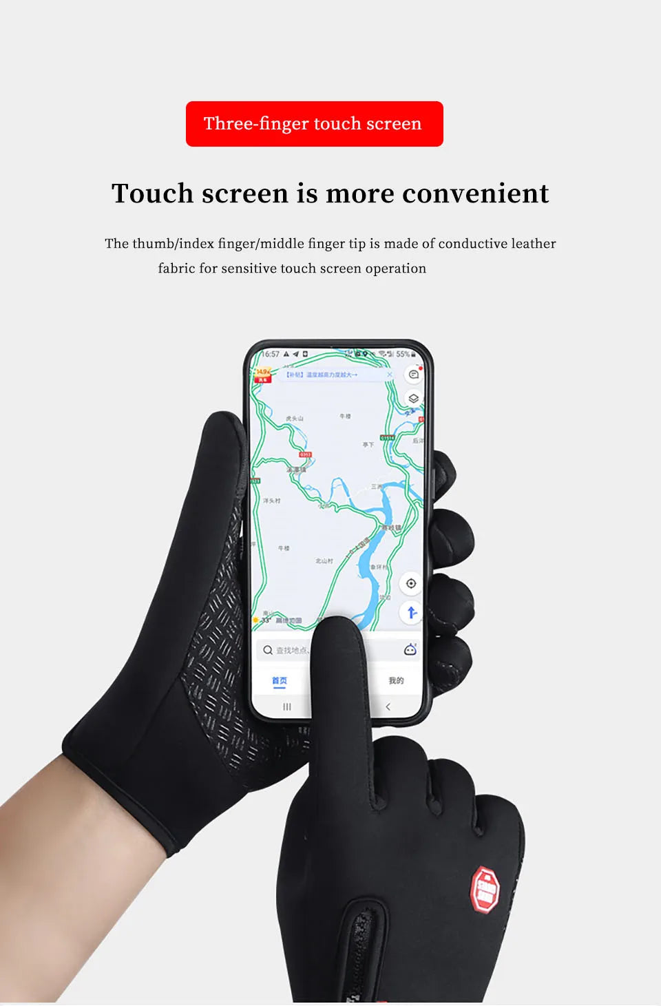 Touchscreen Winter Thermal Warm Cycling Bicycle Gloves Bike Ski Outdoor Camping Hiking Motorcycle Gloves Sports Full Finger