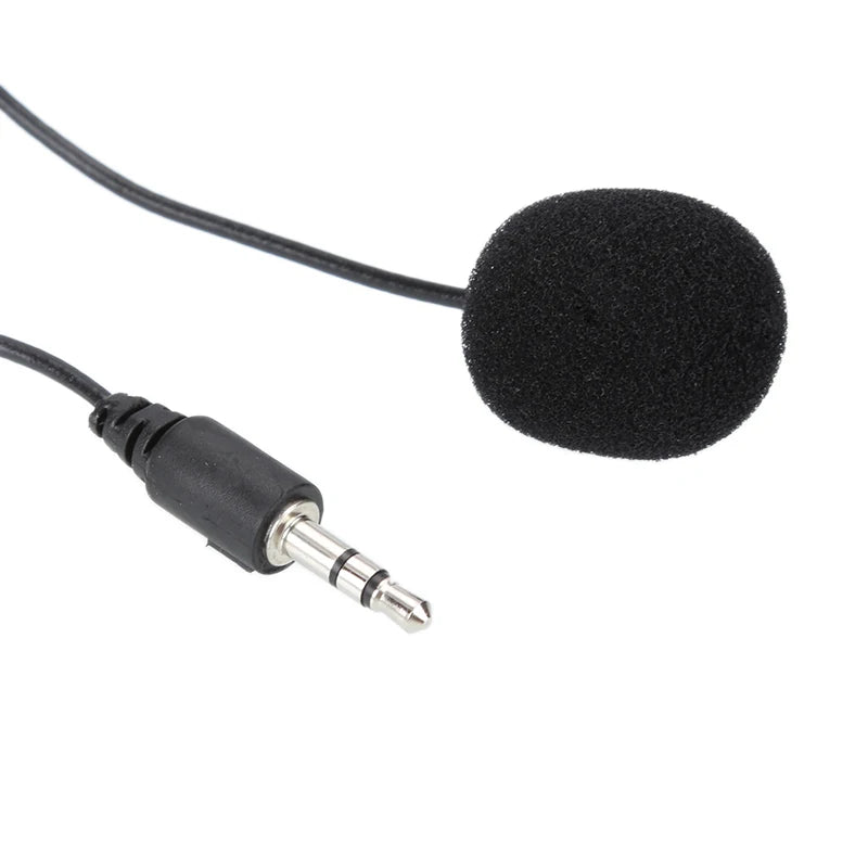AUBESS  3.5 mm Microphone Clip Tie Collar for Mobile Phone Speaking in Lecture 1.5m Bracket Clip Vocal Audio Lapel Microphone
