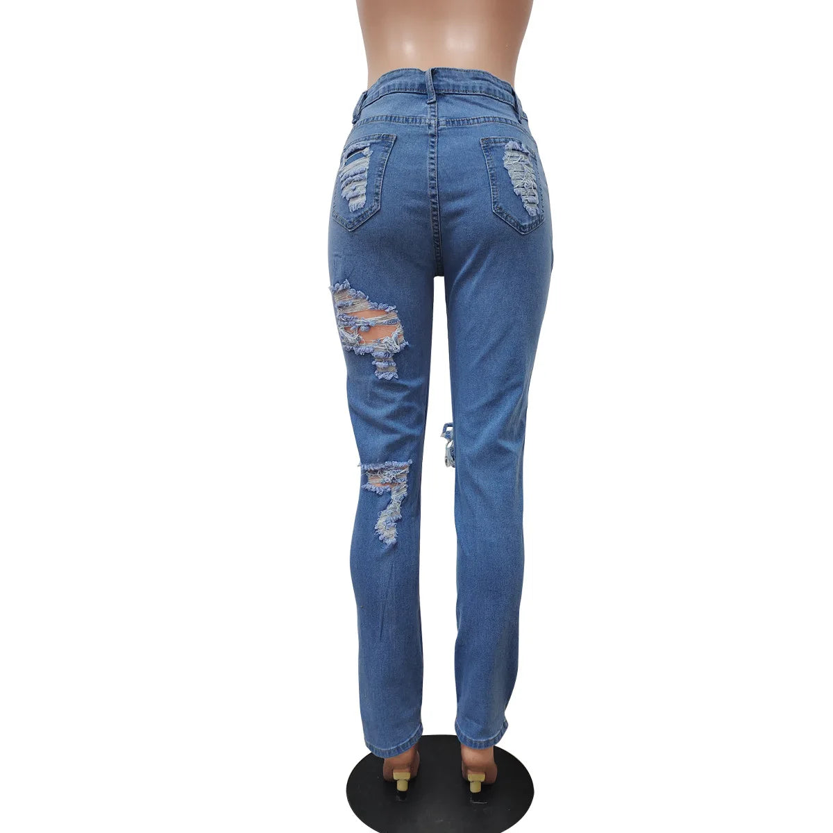 Plus Size Fashion Women's New Ripped Skinny Jeans