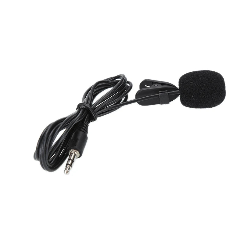 AUBESS  3.5 mm Microphone Clip Tie Collar for Mobile Phone Speaking in Lecture 1.5m Bracket Clip Vocal Audio Lapel Microphone
