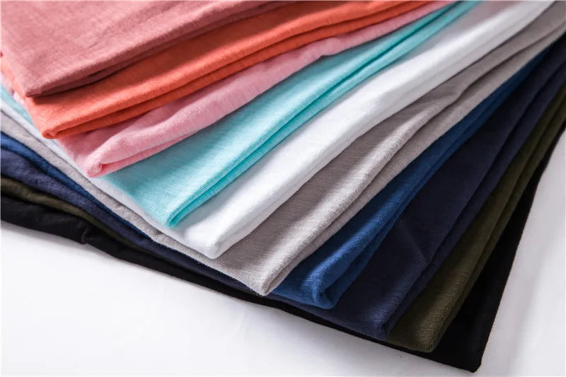 Men Short Sleeve Cotton Men T-shirt V-neck Fashion Design Slim Fit Soild T-shirts Male Tops Tees Short Sleeve T Shirt O-neck For Men