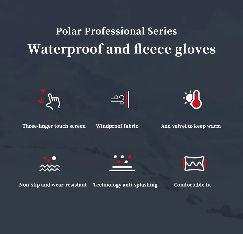 Touchscreen Winter Thermal Warm Cycling Bicycle Gloves Bike Ski Outdoor Camping Hiking Motorcycle Gloves Sports Full Finger