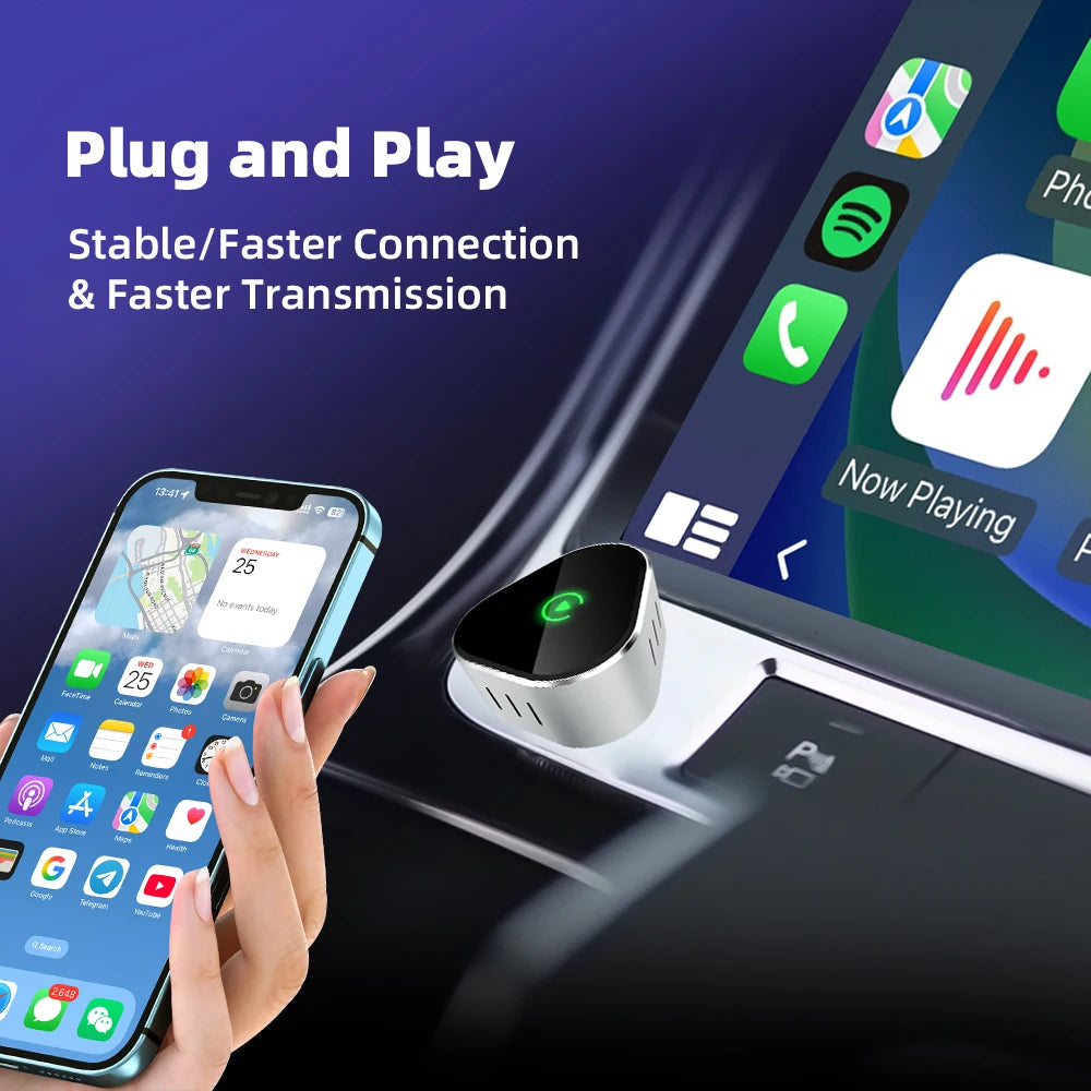Keykeer New Super Mini Smart Adapter Wireless Dongle Android Auto Carplay Android Auto Carplay Adapter Media Play