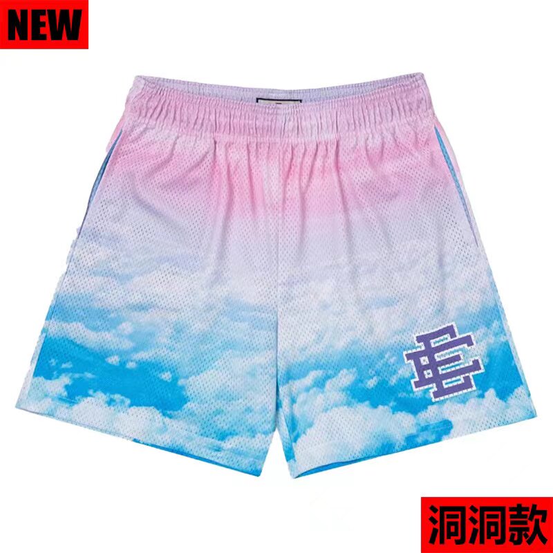 New EE American casual fitness shorts muscular men sports quarter pants mesh breathable style European and American stars with the same style