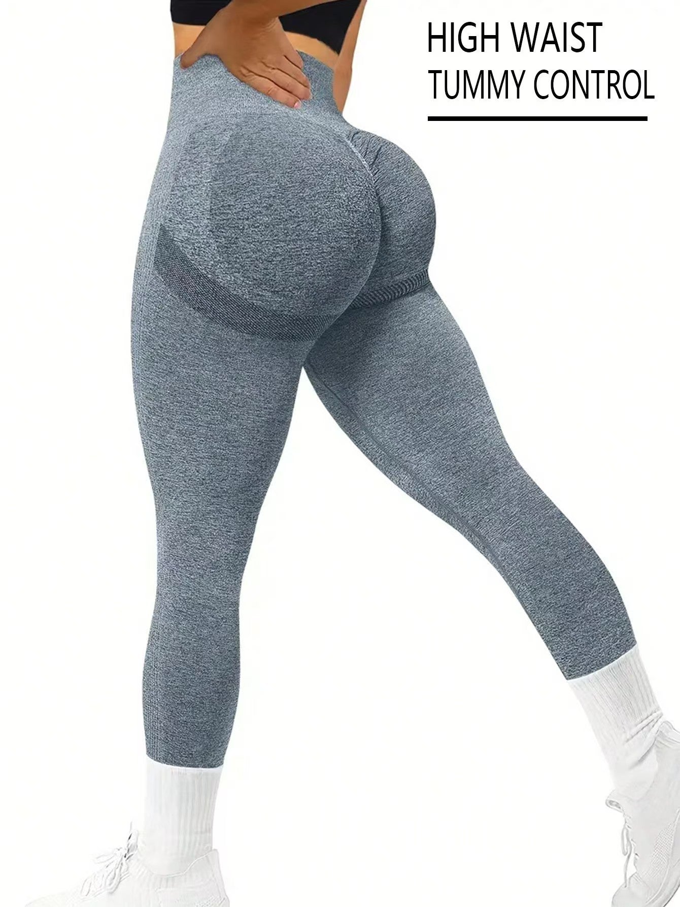Sports and fitness trousers, running hips, high waist, slimming, stretch tight yoga pants