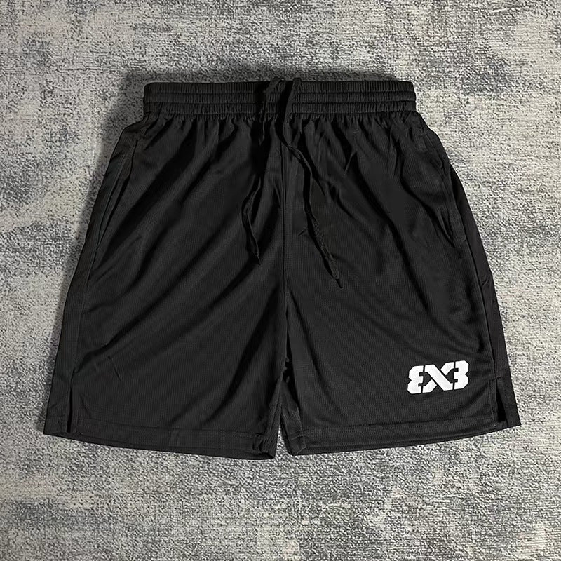 Basketball shorts, men's knee-length, American, quick-drying, mesh, three, four, pants, running, fitness, loose, breathable, training shorts