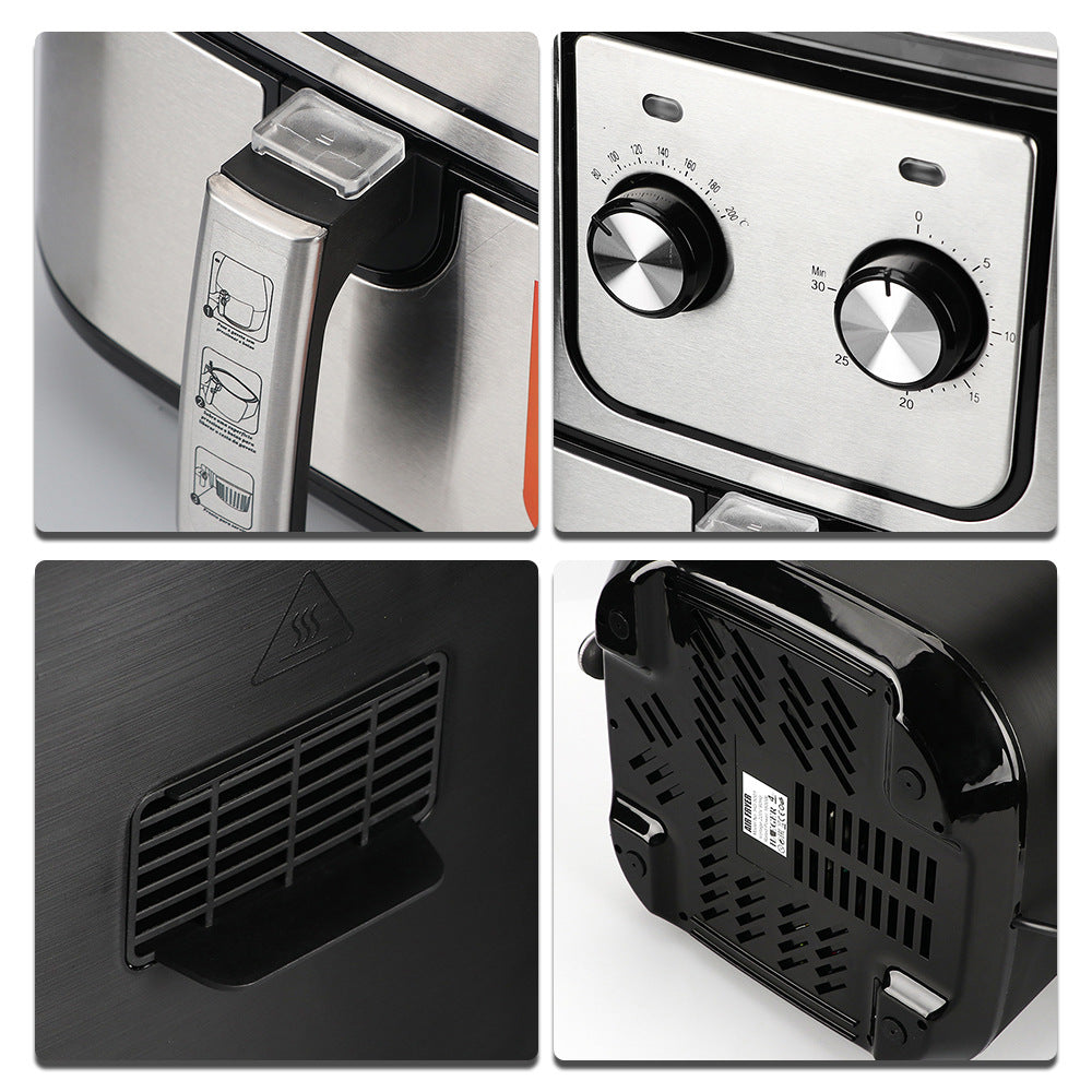 New home fume-free smart air fryer stainless steel mechanical electric fryer French fries machine large capacity 7L