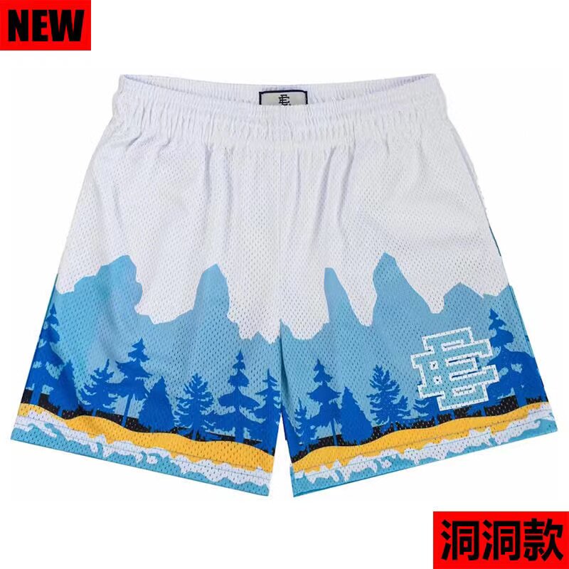 New EE American casual fitness shorts muscular men sports quarter pants mesh breathable style European and American stars with the same style