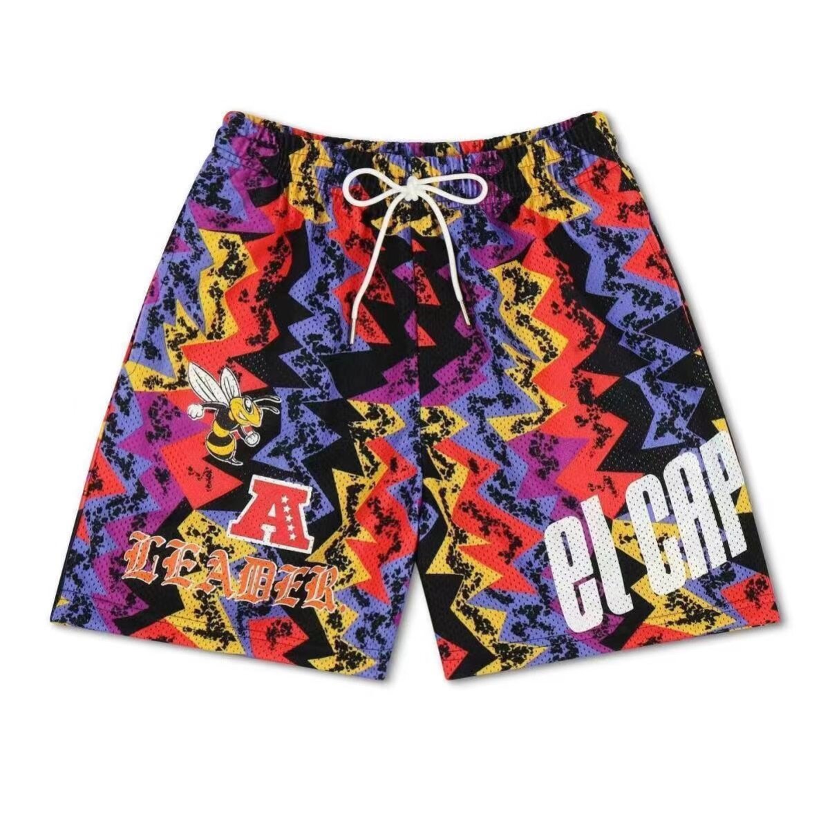 EE print shorts logo sweatpants mesh drawstring American shorts
