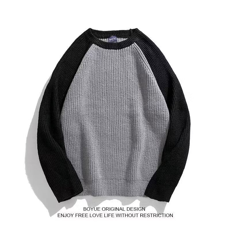 Sweater men's loose and lazy style, high-quality student jacket, winter thickened Japanese retro inner with men's knitwear