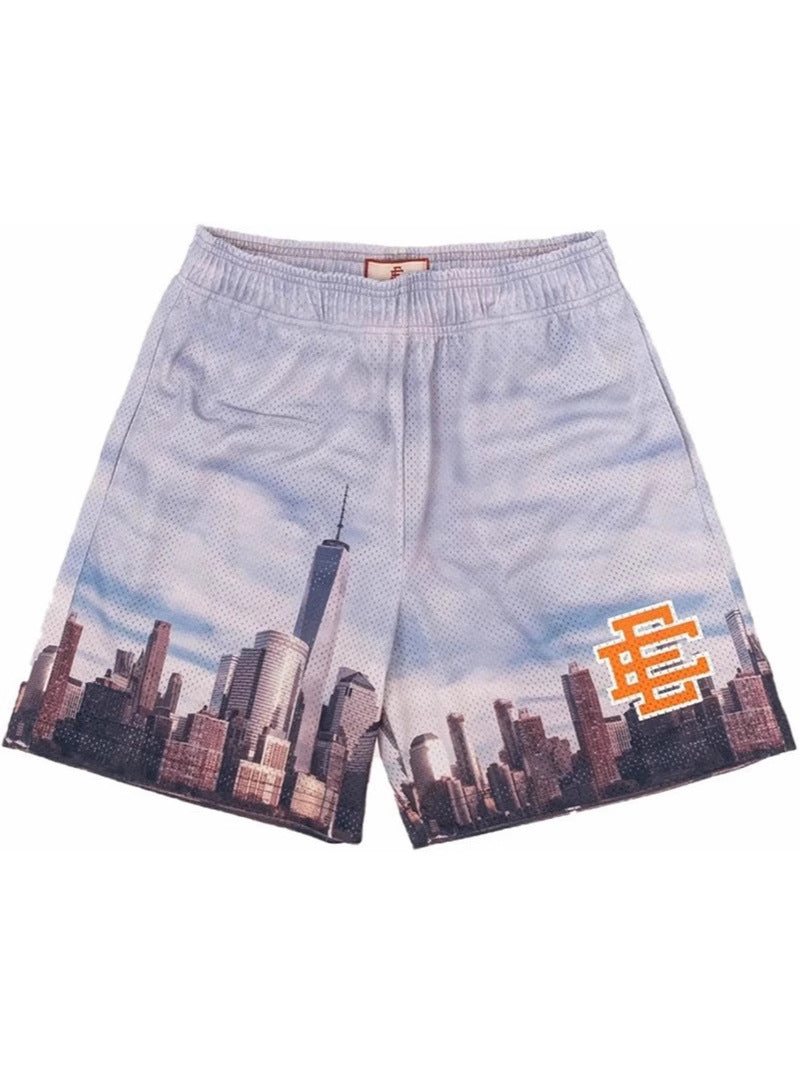Cross-border hot sale euro size amazon TK sports mesh cloth shorts 3D digital print trendy beach pants wholesale