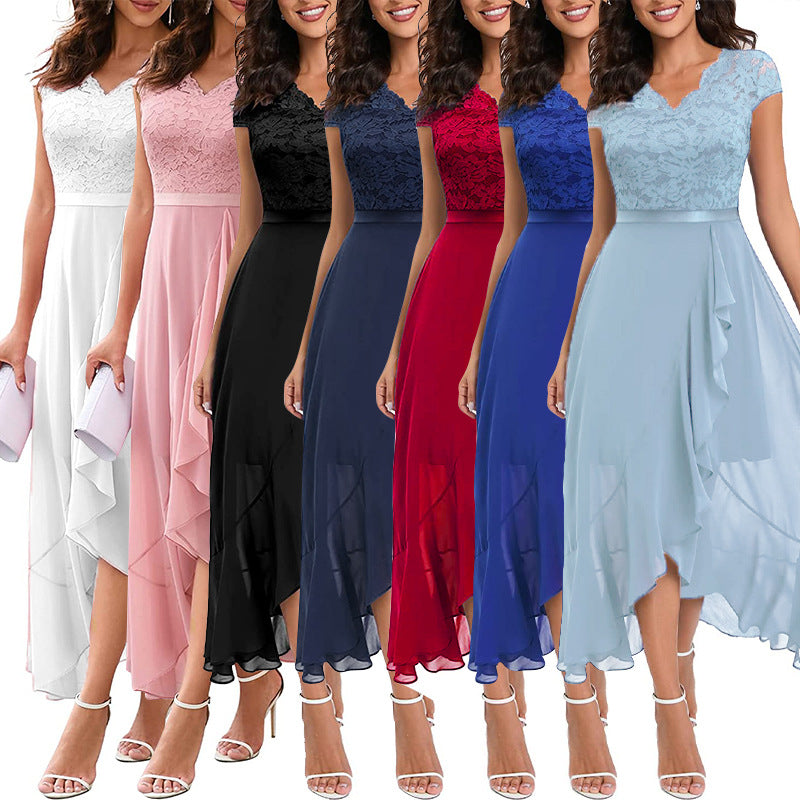 European and American new foreign  lace dresses banquet small dresses long skirts party evening dresses bridesmaid dresses