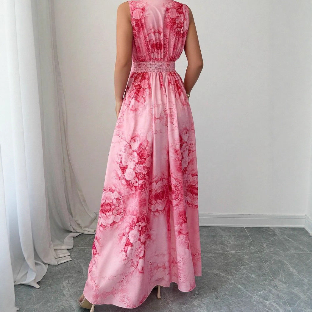 Beach skirt, bohemian long skirt, coat, women's summer 2025 new waist slimming seaside resort dress
