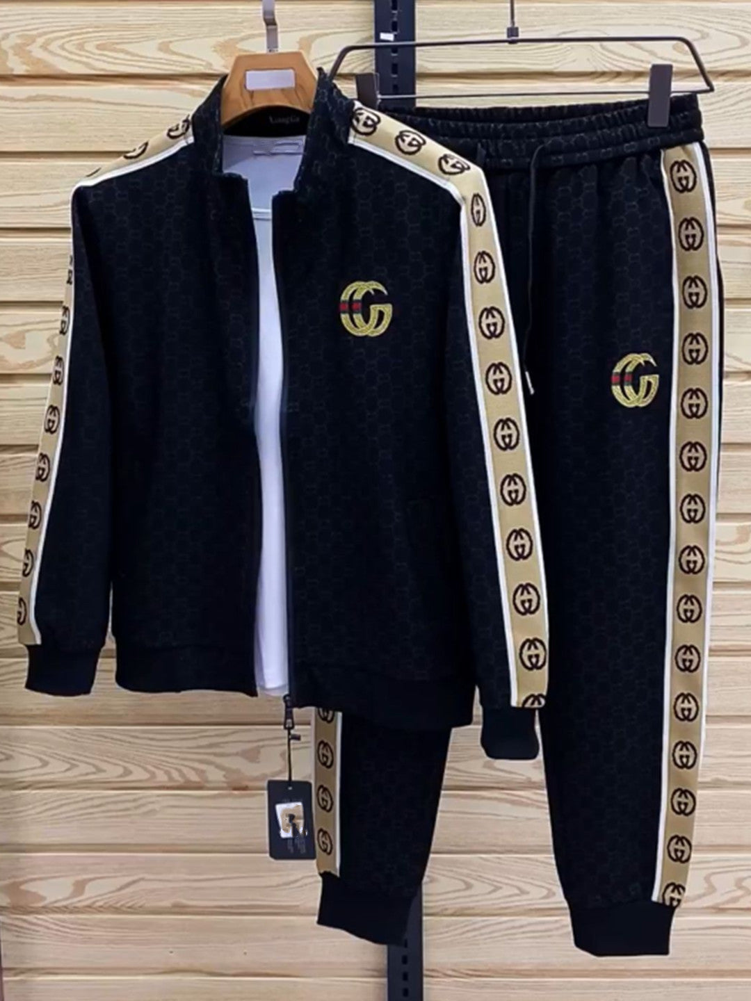 Spring and Autumn New Athleisure Two-Piece Men's Stand Collar Cardigan Jacket Long Sleeve Fashion Trend Pants Suit Trend