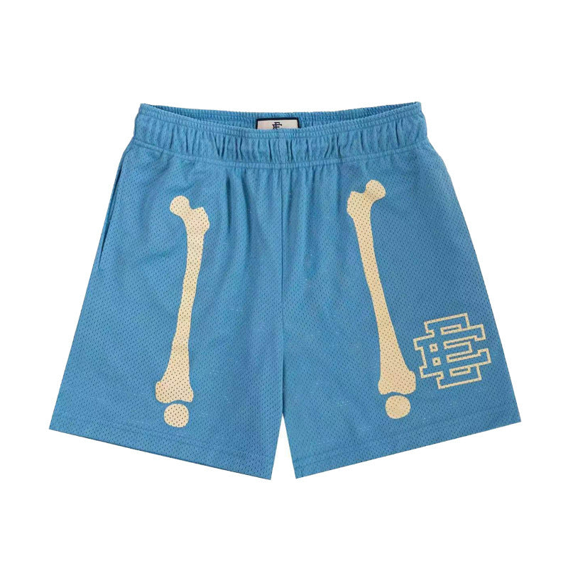New American Shorts, Casual Shorts, Fitness Men's Muscle Sports, Cropped Pants, Tide Beach Pants, Mesh Breathable Shorts