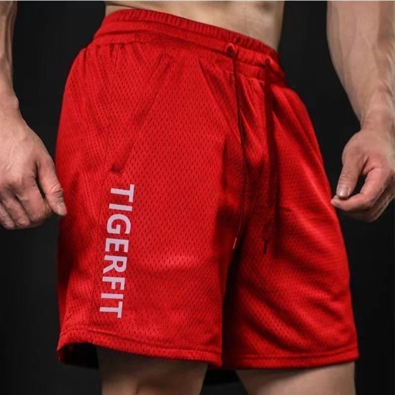 Men's summer American running casual quick-drying breathable mesh shorts vest basketball training loose cropped pants
