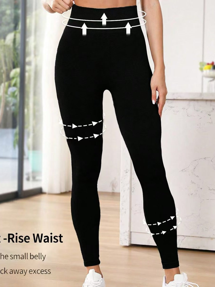 Sports and fitness trousers, running hips, high waist, slimming, stretch tight yoga pants