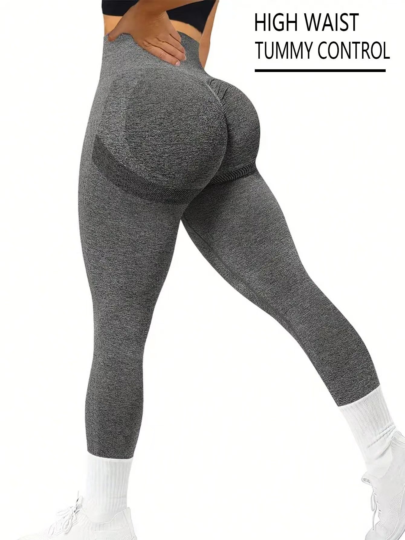 Sports and fitness trousers, running hips, high waist, slimming, stretch tight yoga pants