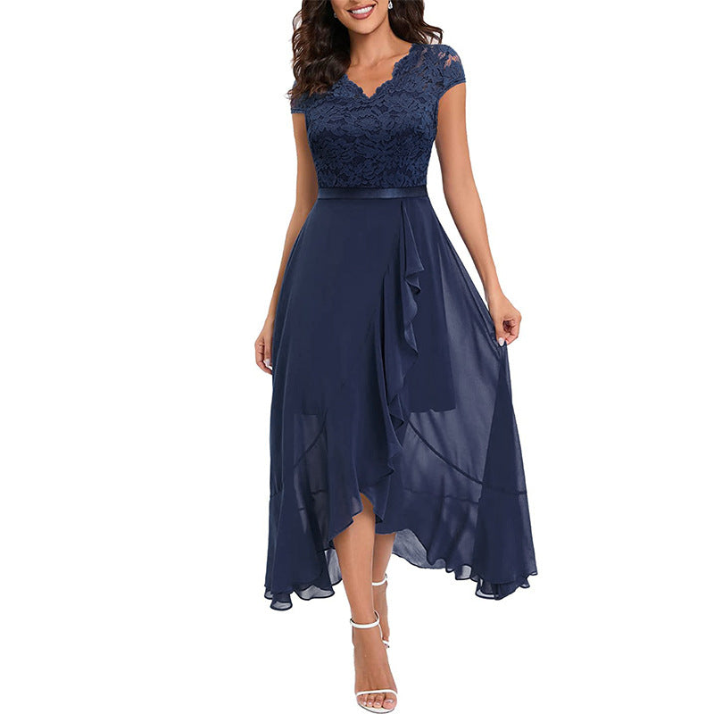 European and American new foreign  lace dresses banquet small dresses long skirts party evening dresses bridesmaid dresses