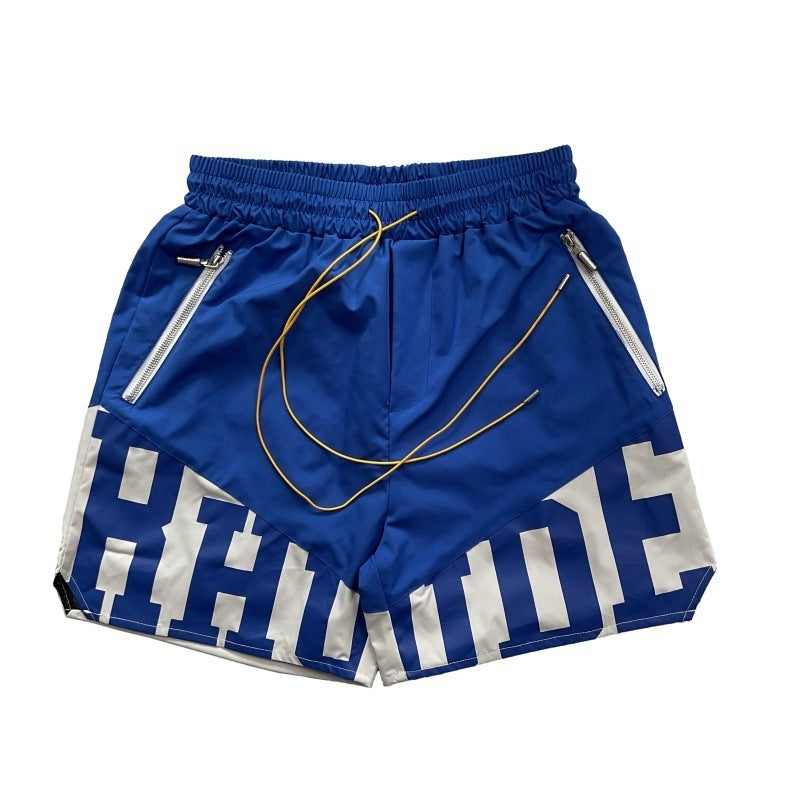 Cross-border foreign trade trendy brand RHUDE letter 3M reflective casual sports shorts for men and women American high street beach pants